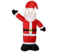 Outsunny Père Noël Gonflable de Noël Effet Velours 1,5 m avec Geste d’Accueil, décoration Lumineuse LED pour Jardin extérieur, Sacs de lestage et piquets
