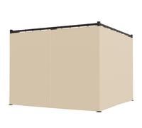 Outsunny Pergola 3 x 3 m autoportante avec toit coulissant, 4 parois résistantes aux UV Beige