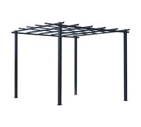 Outsunny Pergola autoportante Style Contemporain - Toit terrasse à décorer - dim. 3L x 3l x 2,3H m - métal époxy anticorrosion Noir