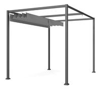 Outsunny Pergola bioclimatique rétractable 2,98x2,13x2,22 m structure métal époxy anticorrosion toile polyester haute densité 180 g/m² incluse gris