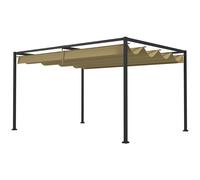 Outsunny Pergola coulissante Pergola rétractable 3 x 2 m structure métal époxy anticorrosion toile polyester 180 g/m² kaki