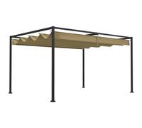 Outsunny Pergola coulissante pergola rétractable 3 x 2 m Structure métal époxy anticorrosion Toile Polyester Haute densité 180 g/m² Incluse Kaki