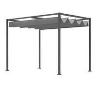 Outsunny Pergola Coulissante Pergola Rétractable 3 x 2 m Toile Incluse Gris