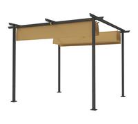 Outsunny Pergola de jardin 3 x 3 m avec toit réglable, cadre métallique, protection UPF30+, auvent pour véranda, terrasse, Beige