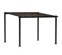Outsunny Pergola jardin extérieur en aluminium 3 x 3 m avec toit en polycarbonate imperméable et système de drainage, gris