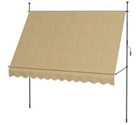 Outsunny Pergola Manuel Rétractable avec Manivelle 300x120x210-300 cm avec Hauteur Ajustable Imperméable et Anti-UV Beige