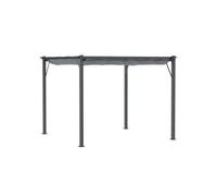 Outsunny Pergola Pavillon Toit De Terrasse Avec Toit Coulissant, Jardin, Aluminium, Gris Charbon+Gris Foncé, 3x3x2,23m Multicolore