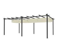 Outsunny Pergola rétractable 3,5 x 6 m pergola pour terrasse structure en aluminium + toile polyester - beige