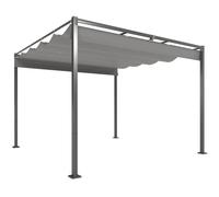 Outsunny Pergola Rétractable Coulissante Fixation Magnétique 3 x 3 m Gris