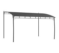 Outsunny Pergola tonnelle avec 3 Trous de Drainage, pergola métallique avec Toit en Polyester, 8 vis à Expansion et 8 piquets, 400 x 296 x 200/262 cm, Gris foncé