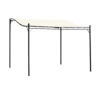 Outsunny Pergola tonnelle de jardin auvent 3 x 3 m adossable métal gris polyester imperméabilisé anti-UV beige