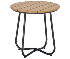 Outsunny Petite Table Basse Ronde de Jardin Acier Ø49 x 48H cm Marron | Table d'Appoint, Balcon, Terrasse, Salon