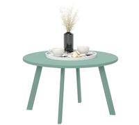 Outsunny Petite Table Basse Ronde, Table d'appoint avec Patins antidérapants, Cadre en métal, pour Jardin, Balcon, terrasse, Salon, Ø 70 x 42 cm, Vert