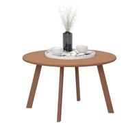 Outsunny Petite Table Basse Ronde, Table d'appoint avec Patins antidérapants, Cadre en métal, pour Jardin, Balcon, terrasse, Salon, Ø 70 x 42 cm, Orange