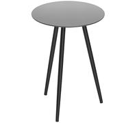 Petite table basse ronde - Outsunny - plateau en verre trempé, cadre en acier - pieds effilés - pour balcon, jardin, terrasse - noir