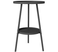 Outsunny Petite table d'appoint ronde à 2 niveaux table de jardin pour terrasse salon balcon en métal Ø 32 x 51 cm noir