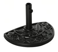 Outsunny Pied de demi-parasol demi-pied socle de parasol base de lestage ciment HDPE motif fleurs cannulation pour parasols Ø 35, 38 et 48 mm noir Description:Ce splendide pied base de lestage de para