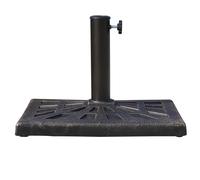 Outsunny Pied de Parasol Base de Lestage Carrée Résine Imitation Fonte Poids Net 15 Kg 47 x 47 x 32 cm Bronze