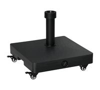 Outsunny Pied de Parasol Base de lestage Parasol carré 4 roulettes dim. 45L x 45l x 39H cm HDPE Noir