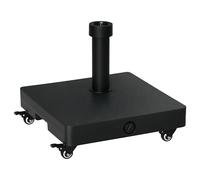 Outsunny Pied de parasol base de lestage parasol carré 4 roulettes dim. 45L x 45l x 39H cm HDPE noir