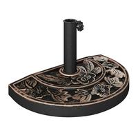 Outsunny Pied de Parasol Base de lestage Parasol Demi-Cercle Poids Net 9 kg résine Imitation Fonte Motif Fleur 50L x 31l x 32H cm Bronze