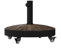 Outsunny Pied de Parasol Base de lestage Rond Poids Net 22,7 kg en résine avec 4 roulettes - dim. Ø 52 x 41H cm - Bronze