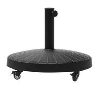 Outsunny Pied de parasol base de lestage rond poids net 22,7 kg en ršŠsine avec 4 roulettes - dim. ? 52 x 41H cm - noir