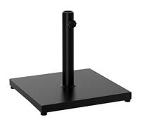 Outsunny Pied de Parasol carré, Socle Parasol extérieur, pour mât de Ø 35,38 et 48 mm, Poids Net 18 Kg, Base de Parasol en métal et Ciment pour Jardin Patio terrasse, Noir