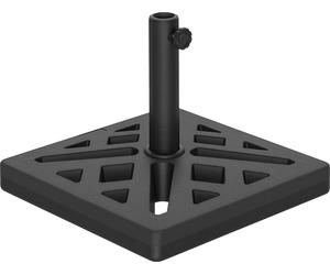 Outsunny Pied de parasol carršŠ 15 kg, support parasol en bšŠton, base de parasol pour m?t de ? 32, 38, 48 mm, design ajouršŠ, socle de parasol pour jardin patio terrasse, 45 x 45 x 33,5 cm, noir