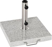 Outsunny Pied de parasol carršŠ 25 kg, support parasol en granit avec tube en acier inoxydable ? 35/38/48 mm, pour terrasse piscine patio jardin, 40 x 40 x 36 cm, gris
