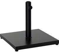 Outsunny Pied de parasol carršŠ, socle parasol extšŠrieur, pour m?t de ? 35,38 et 48 mm, poids net 18 Kg, base de parasol en mšŠtal et ciment pour jardin patio terrasse, noir