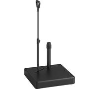 Outsunny Pied de parasol carršŠ, support parasol en HDPE sur roulettes avec poignšŠe ajustable, base de parasol remplissage eau sable, socle de parasol pour terrasse, 60 x 60 x 104 cm, noir