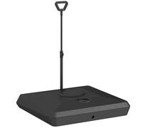 Outsunny Pied de parasol de jardin en HDPE, base pour parasol déporté avec roues et poignée, support pour parasol 135/140/160 mm, remplissage avec 120 kg d'eau et 160 kg de sable, noir