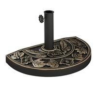 Outsunny Pied de Parasol Demi-Cercle 9kg Motif Fleur 50x31x32cm Bronze