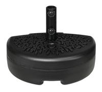 Outsunny Pied de parasol demi-round, socle parasol extérieur à remplir avec 18 kg d'eau / 21 kg de sable, 50 x 31 x 38 cm, noir