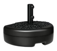 Outsunny Pied de Parasol Demi-Round, Socle Parasol extérieur à remplir avec 18 kg d'eau / 21 kg de Sable, pour mât de Ø 38-48 mm, Base de Parasol pour Jardin Patio terrasse, 50 x 31 x 38 cm, Noir
