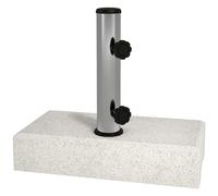 Outsunny Pied de Parasol en marbre, Socle Parasol extérieur 25 kg, 2 molettes de Serrage, Tube en Acier Inoxydable, 45 x 22,5 x 40 cm, Gris