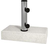 Outsunny Pied de parasol en marbre, socle parasol extšŠrieur 25 kg, 2 molettes de serrage, tube en acier inoxydable, 45 x 22,5 x 40 cm, gris