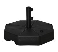 Outsunny Pied de parasol octogonal support parasol remplissage eau sable pour terrasse piscine patio en HDPE Ø 60 x 36 cm noir