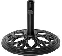 Outsunny Pied de parasol rond 11,5 kg, socle parasol extšŠrieur en fonte, pour m?t de ? 38 et 48 mm, base de parasol pour jardin patio terrasse, ? 45 x 33,5 cm, noir