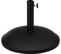 Outsunny Pied de parasol rond 25 kg, support parasol en ciment, base de parasol pour terrasse piscine patio jardin, ? 49 x 37 cm, noir