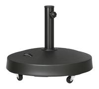 Outsunny Pied de parasol rond base de parasol avec roulettes et poignées rétractables en résine tressée Ø 53 x 41 cm noir Aosom France