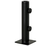 Outsunny Pied de Parasol, Tube de Parasol, Support de Parasol réglable en métal pour mât de Ø 34, 38 et 48 mm, Base de Parasol pour Balcon, terrasse, Jardin, Noir