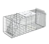 Piège vivant - Outsunny - cage de capture pliante petits animaux rat souris 2 portes poignée - acier - 66x24x30cm - gris