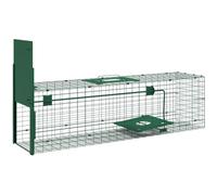 Outsunny Piège de Capture Vivant 100L x 25l x 28H cm Vert Foncé | Piège d'Animaux en Acier, 1 Entrée, pour les Rats et les Souris