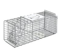 Piège vivant - Outsunny - cage de capture pliante petits animaux rat souris 2 portes poignée - acier - 66x24x30cm - gris