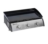 Outsunny Plancha Gaz Acier Inox 3 Brûleurs 9 kW Antiadhésive 61 x 35,5 cm | Grande Surface de Gril