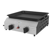 Outsunny Plancha gaz en acier inox émaillé 2 brûleurs 4,8 kW antiadhésive grande surface de cuisson 40L x 34l cm, transportable