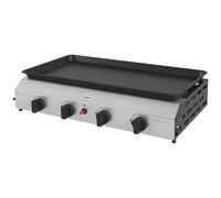 Outsunny Plancha gaz en acier inox émaillé 4 brûleurs 9,6 kW antiadhésive grande surface de cuisson 73L x 34l cm, transportable