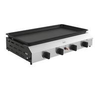 Outsunny Plancha gaz en acier inox émaillé plaque de cuisson 4 brûleurs 9,6 kW antiadhésive grande surface de cuisson 73L x 34l cm, transportable